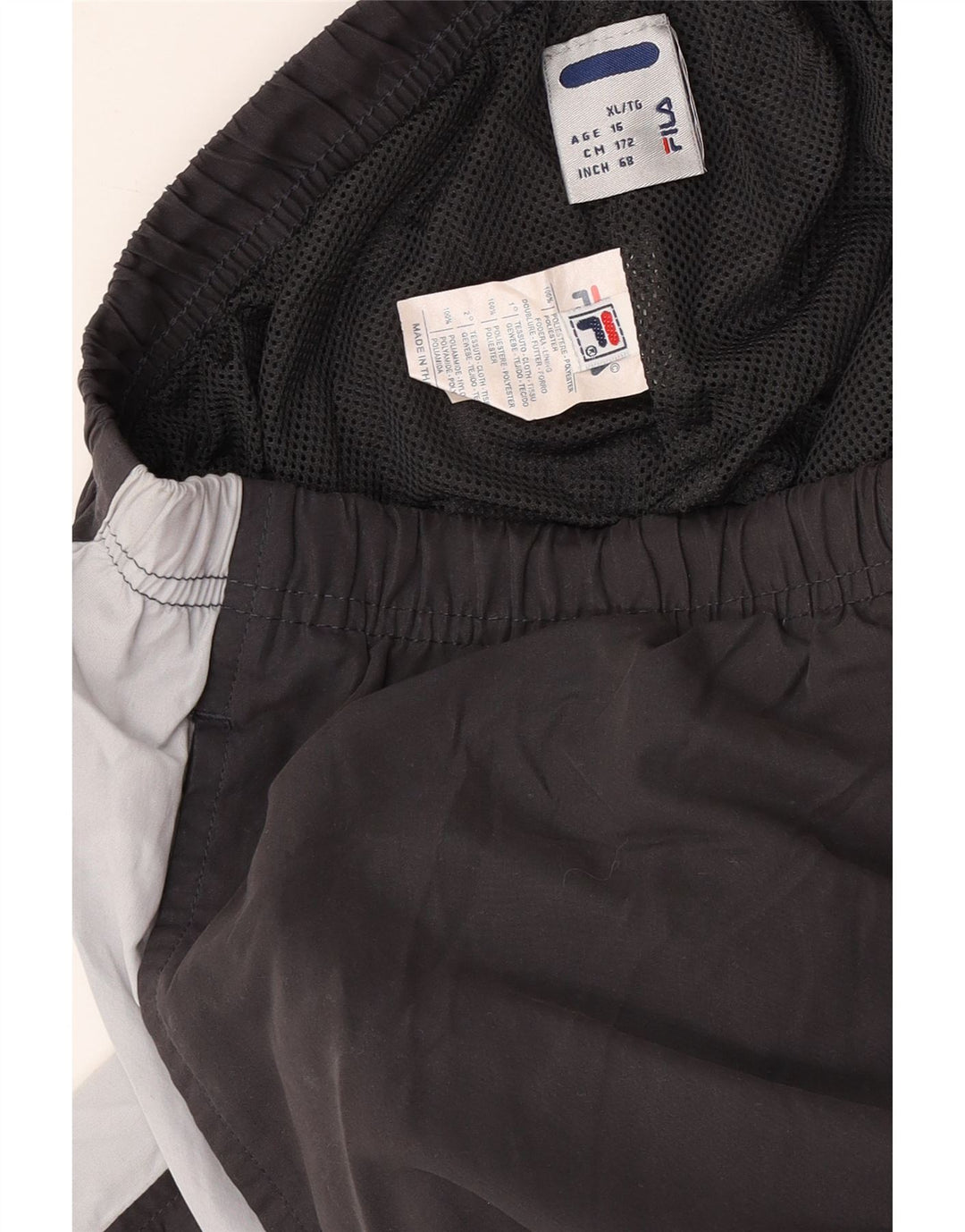 Спортивный костюм FILA для мальчиков с графическим рисунком, брюки для бега, 15–16 лет, серые с цветными блоками