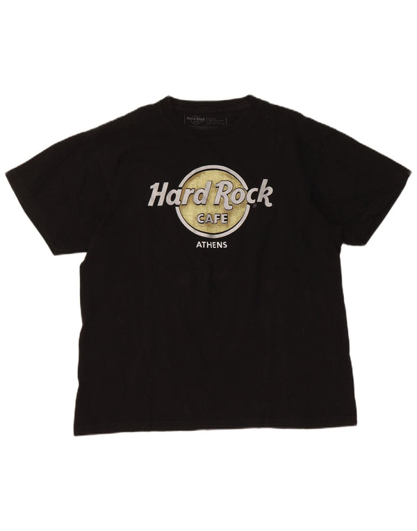 Женская футболка с рисунком Hard Rock Cafe Athens Top UK 14, средний черный хлопок