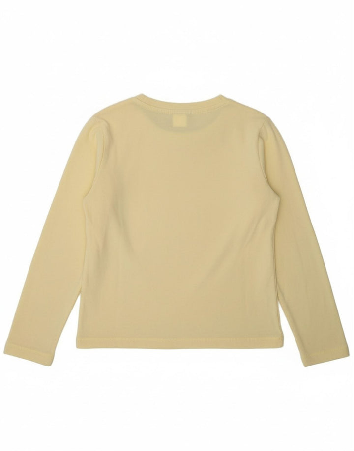 CHAMPION Womens Graphic Fleece Jumper UK 12 Medium Yellow Polyester