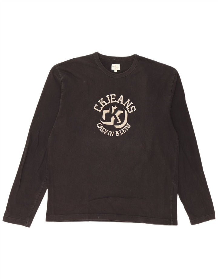 Мужские джинсы Calvin Klein Jeans с длинным рукавом и длинным рукавом, большой черный хлопок