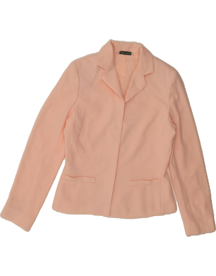LAURA ASHLEY Womens Open Blazer Jacket UK 10 Small  Pink Polyester Vintage Laura Ashley and Second-Hand Laura Ashley from Messina Hembry 