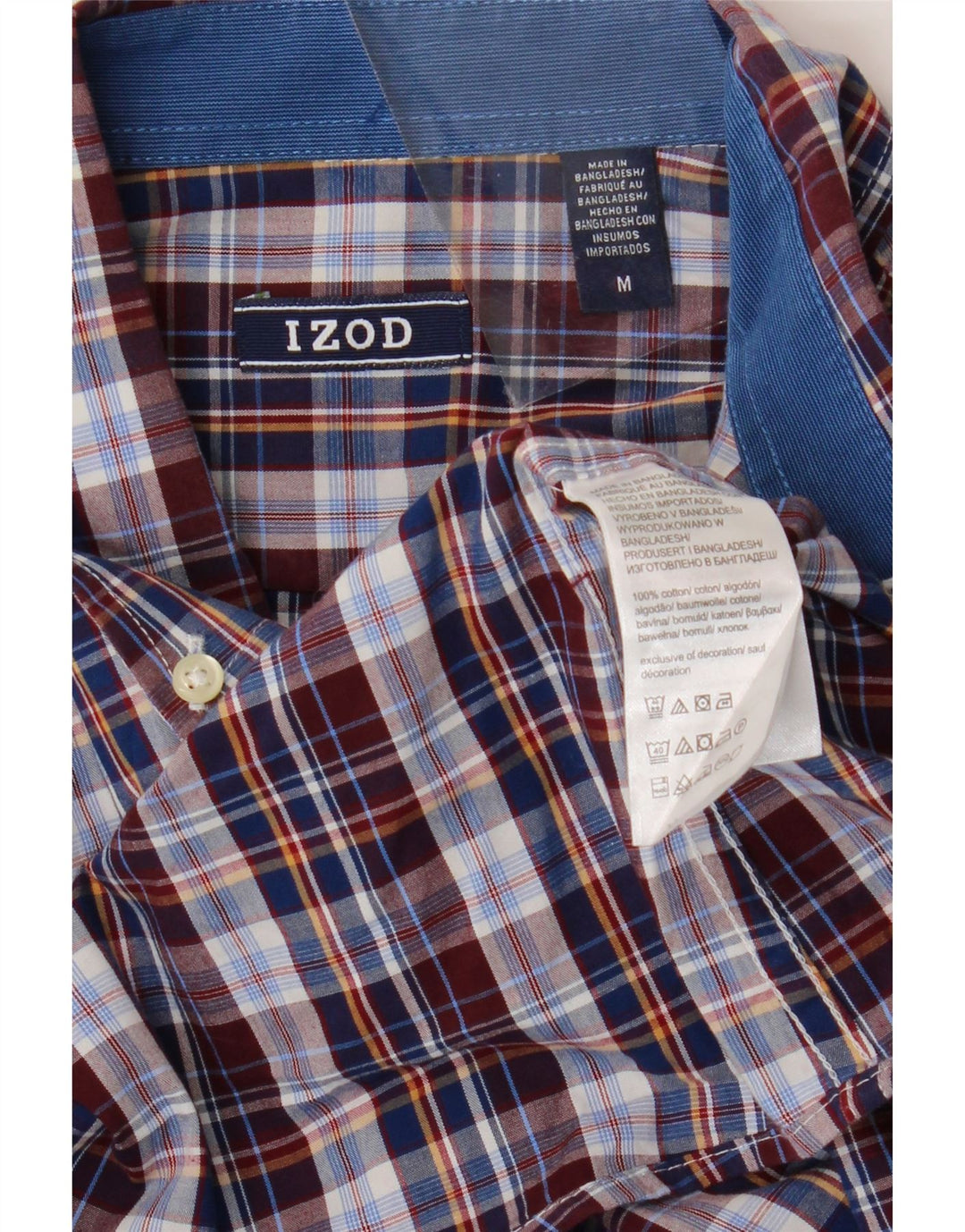 Рубашка мужская Izod, средний цвет, хлопок в клетку