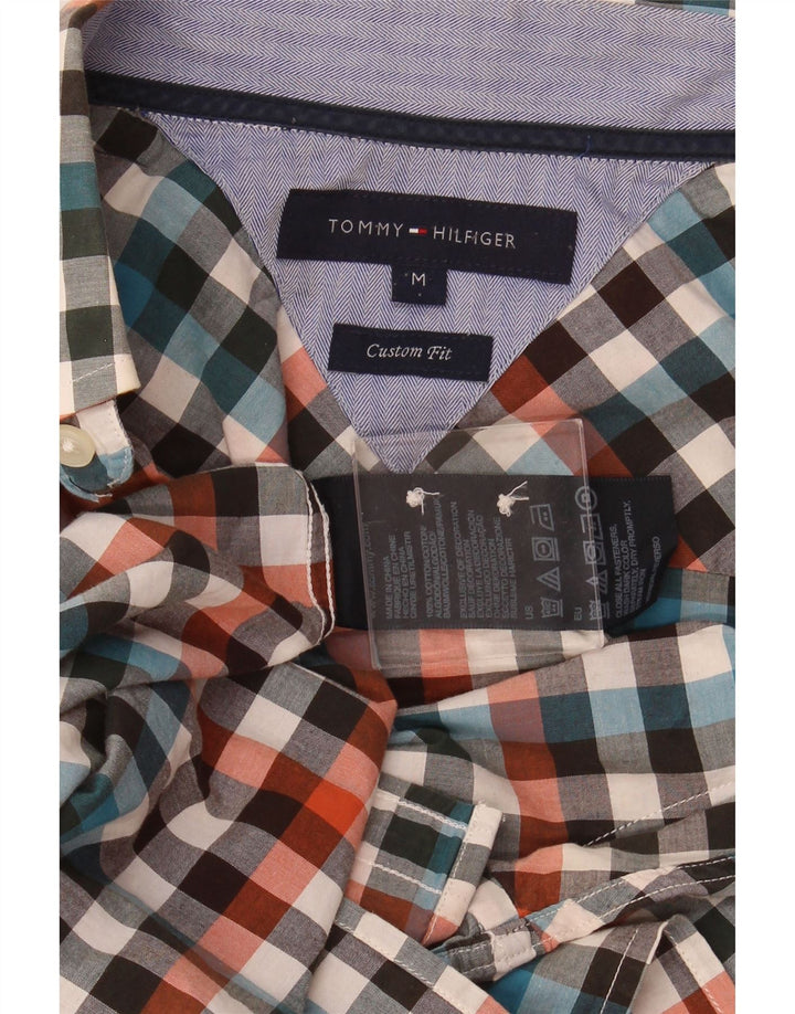 TOMMY HILFIGER Мужская рубашка на заказ, средний размер, разноцветная клетка, хлопок