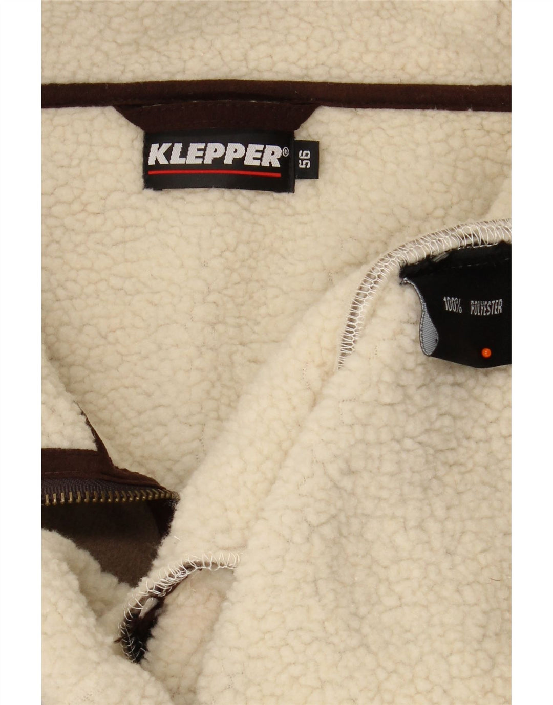 KLEPPER Мужская флисовая куртка из шерпа IT 56 3XL Хаки Полиэстер