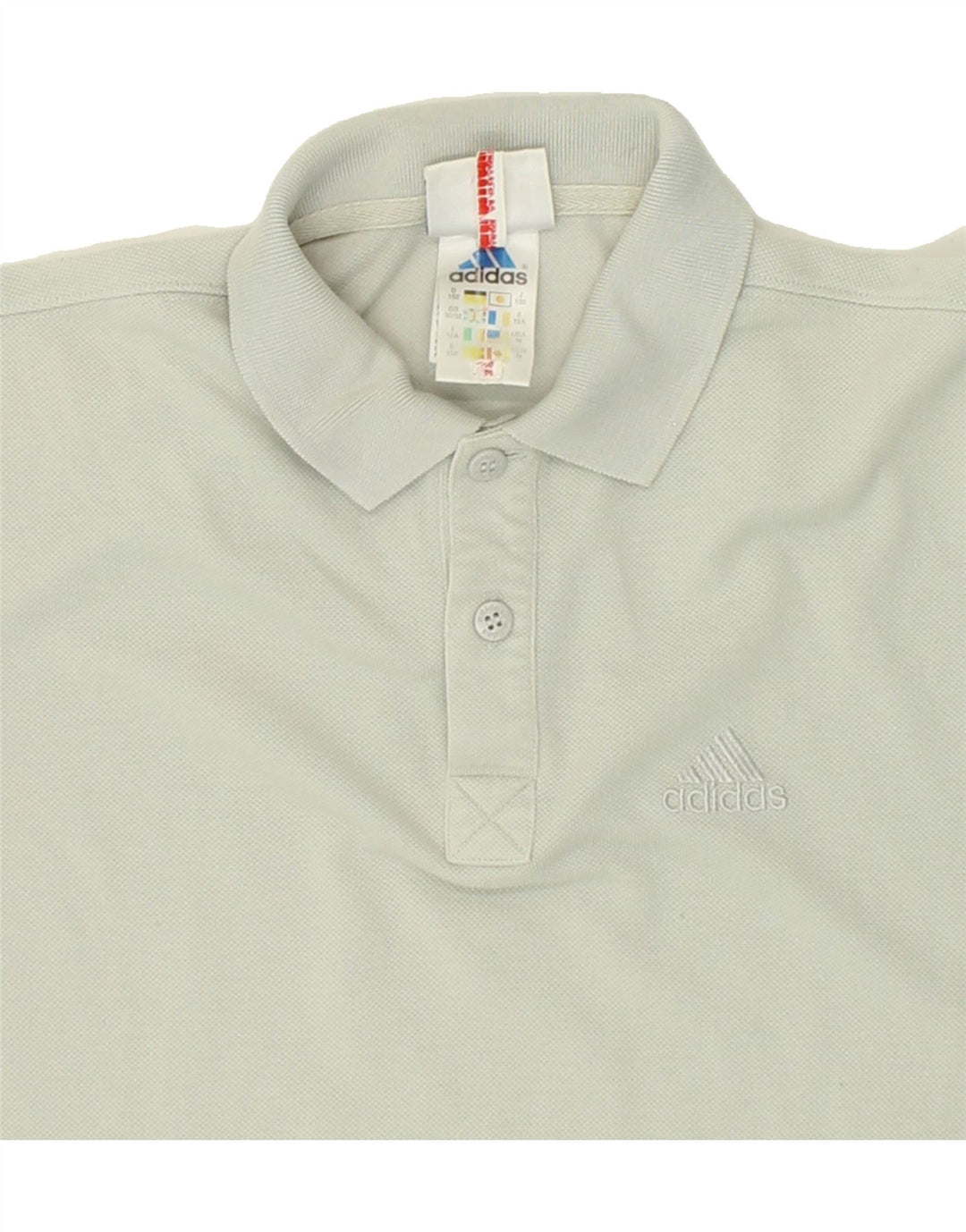 ADIDAS Boys Polo Shirt 11-12 Years Grey Cotton Vintage Adidas and Second-Hand Adidas from Messina Hembry 