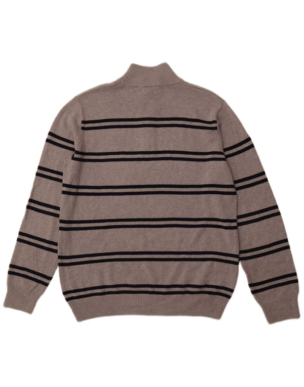 ОДЕЖДА ДЛЯ ЭКИПАЖА Мужской джемпер с воротником на молнии, 2XL, хлопок в серую полоску