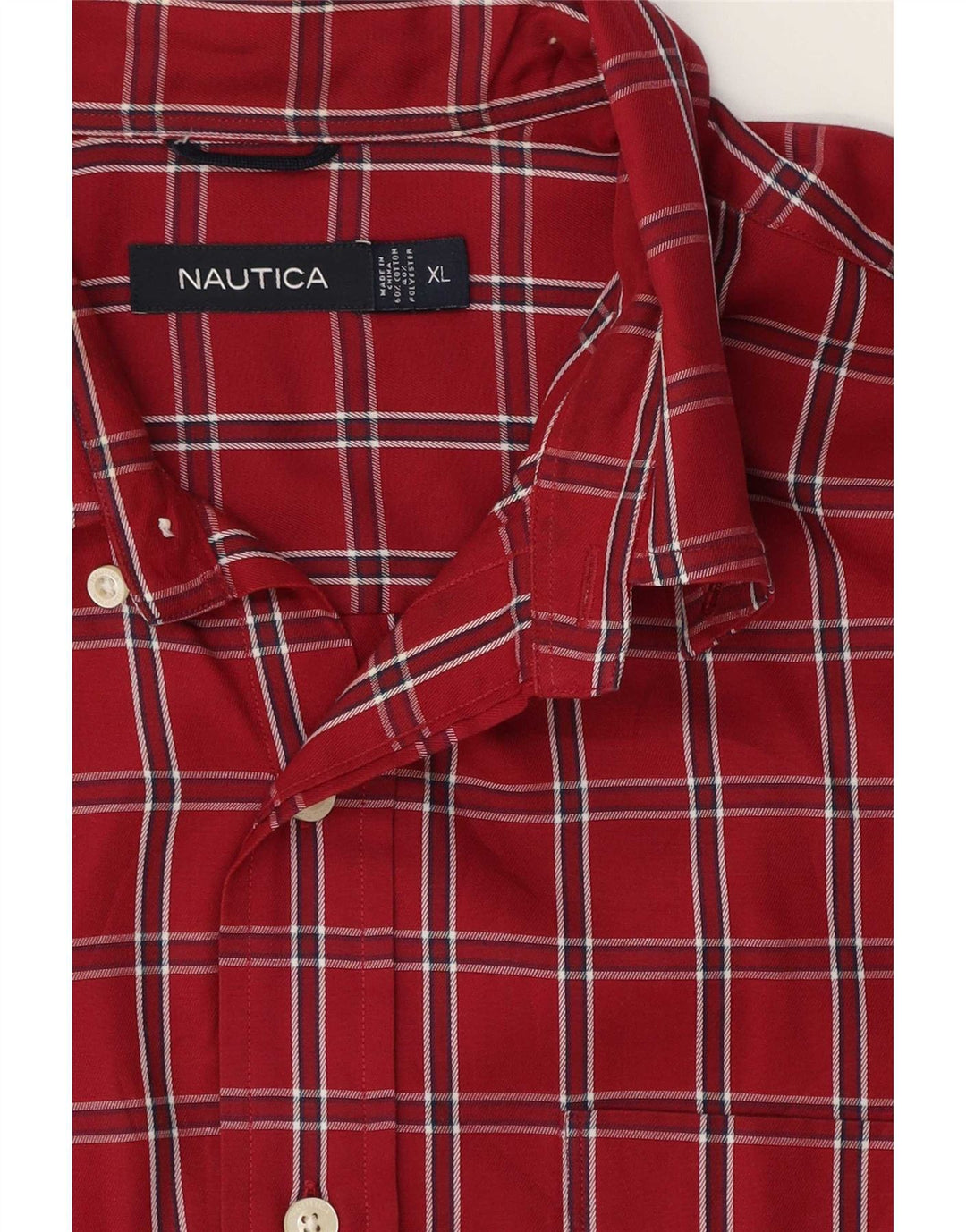 Мужская рубашка Nautica XL, хлопковая красная клетка