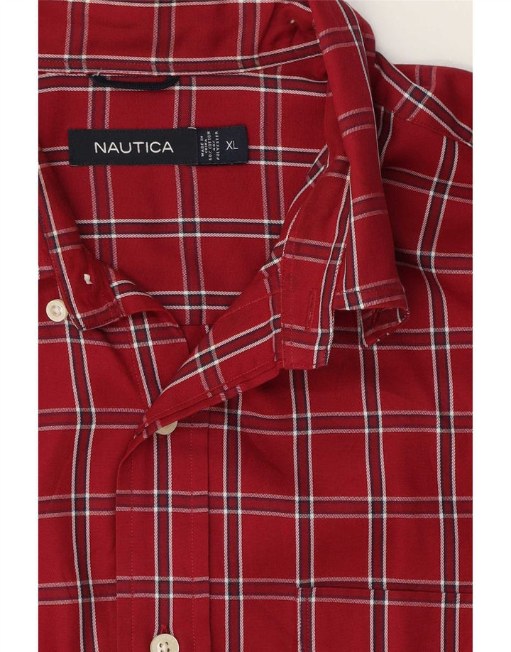 Мужская рубашка Nautica XL, хлопковая красная клетка