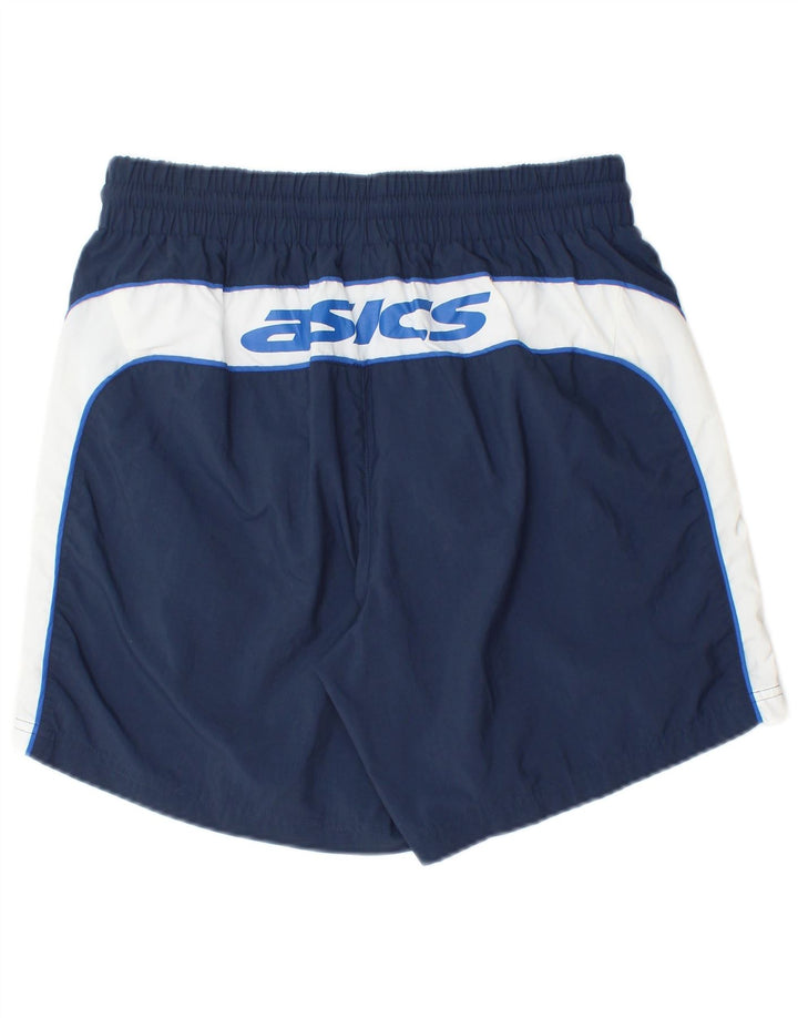 Мужские спортивные шорты Asics с графическим рисунком, большие темно-синие, полиамид с цветными блоками