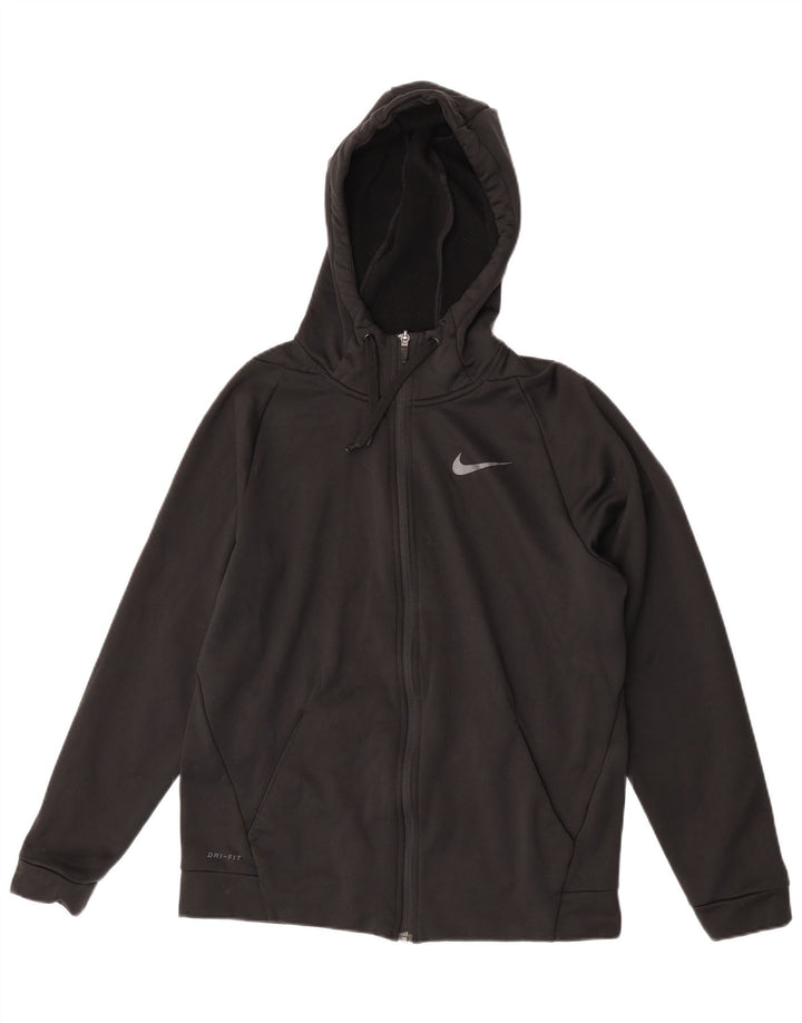 Мужской свитер с капюшоном на молнии Nike Dri Fit, средний черный, полиэстер
