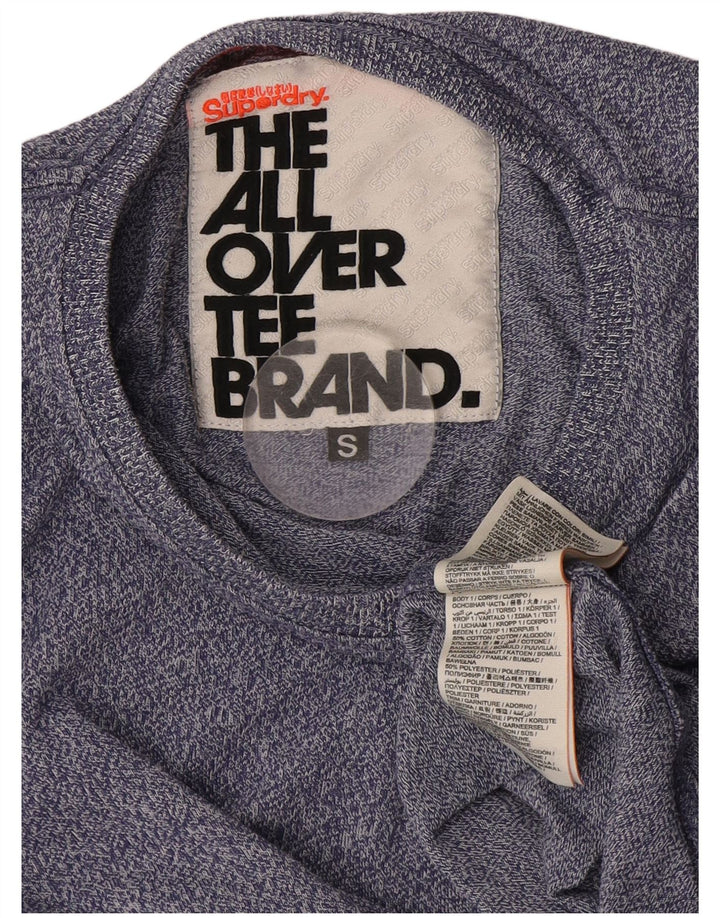 Superdry Мужская футболка с рисунком, маленький синий хлопок
