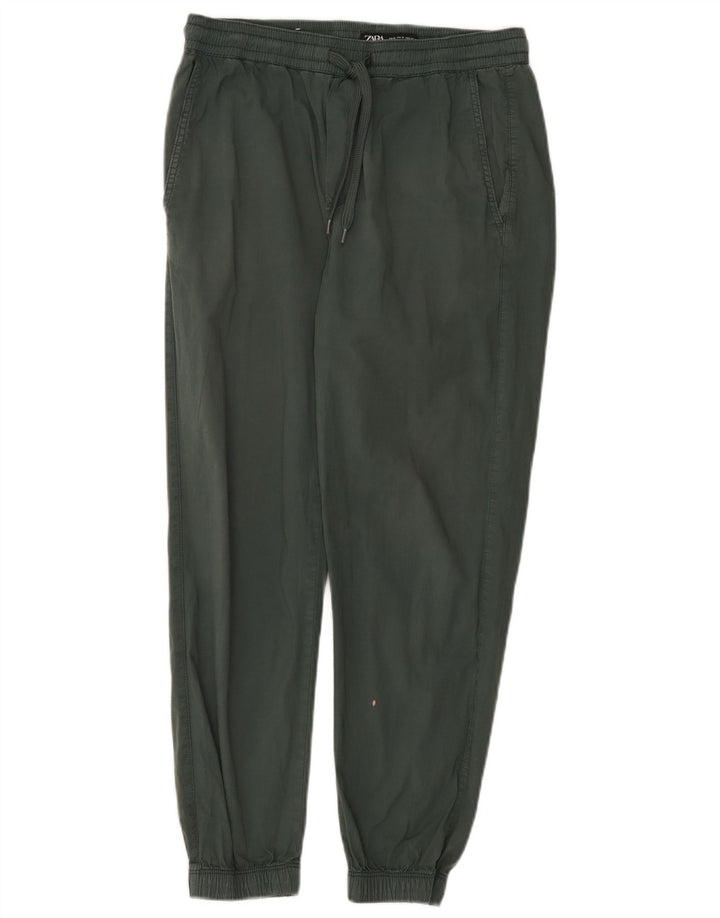 Женские джоггеры Zara Medium W28 L26, зеленые хлопковые брюки