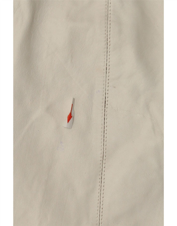 Винтажная женская кожаная юбка IT 44 Medium W28 Белая кожа