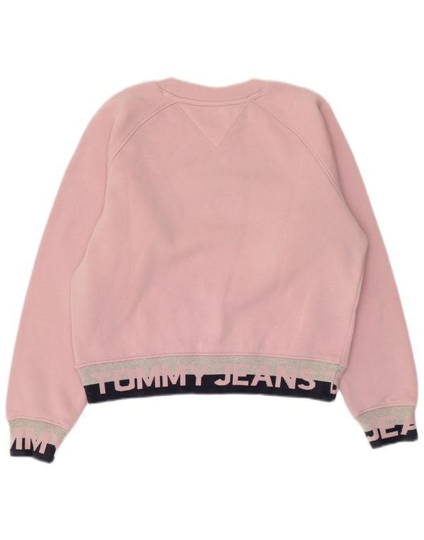 Женский укороченный свитшот с рисунком Tommy Hilfiger UK 10, маленький розовый
