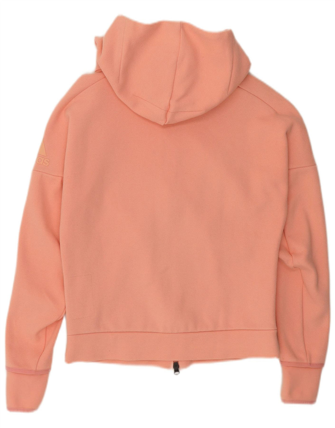 ADIDAS Womens Zip Hoodie Sweater UK 12 Medium Pink