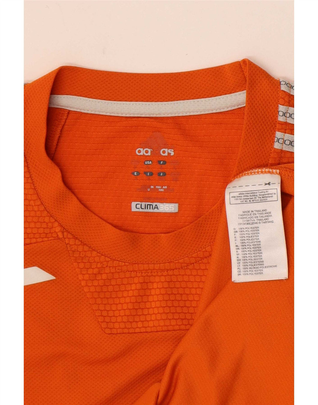 Adidas Mens Clima 365 Футболка Верх Большой Оранжевый Полиэстер с цветными блоками