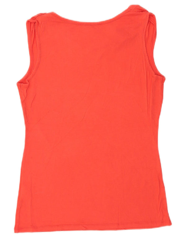 Guess Womens Graphic Vest Top UK 14 Medium Orange