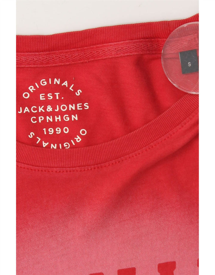 Мужская футболка с рисунком Jack & Jones, маленький красный хлопок