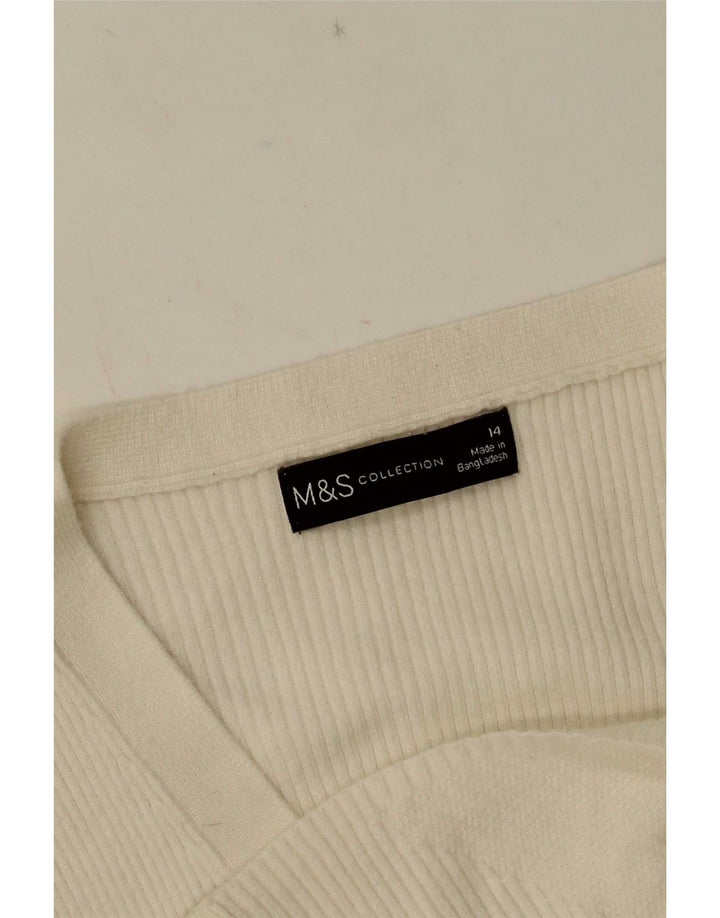 Женский кардиган Marks & Spencer UK 14 Средний Белый
