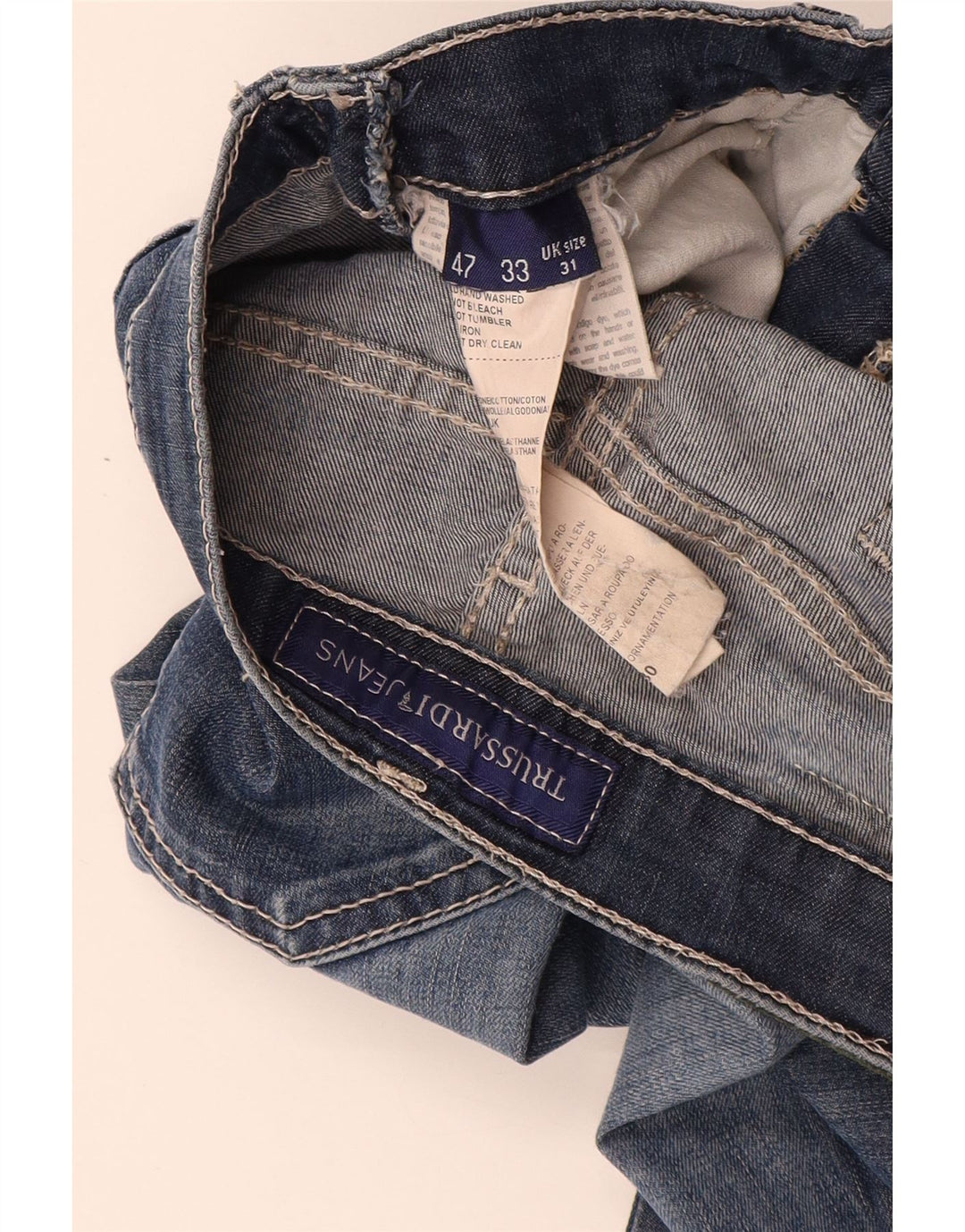 Женские прямые джинсы Trussardi W31 L27 синие, хлопок