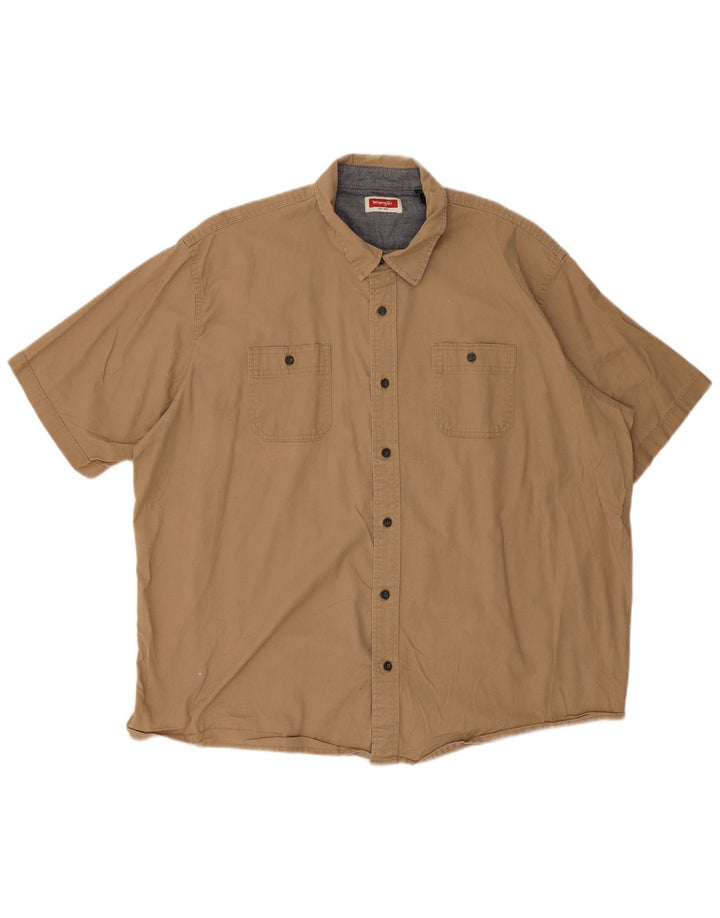Мужская рубашка Wrangler с коротким рукавом 2XL, бежевый хлопок
