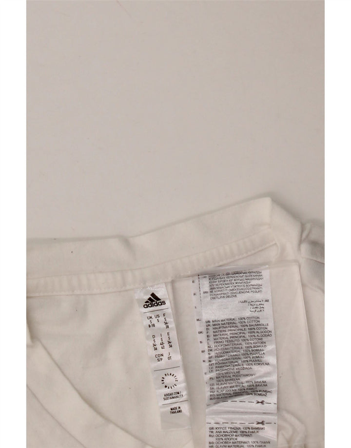 Женская футболка ADIDAS Top UK 8/10, маленькая, белый хлопок