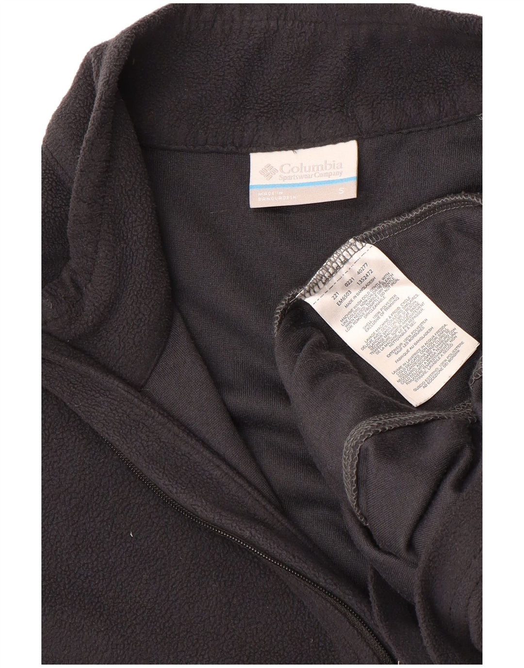 COLUMBIA Mens Zip Neck Fleece Jumper Small Black Polyester