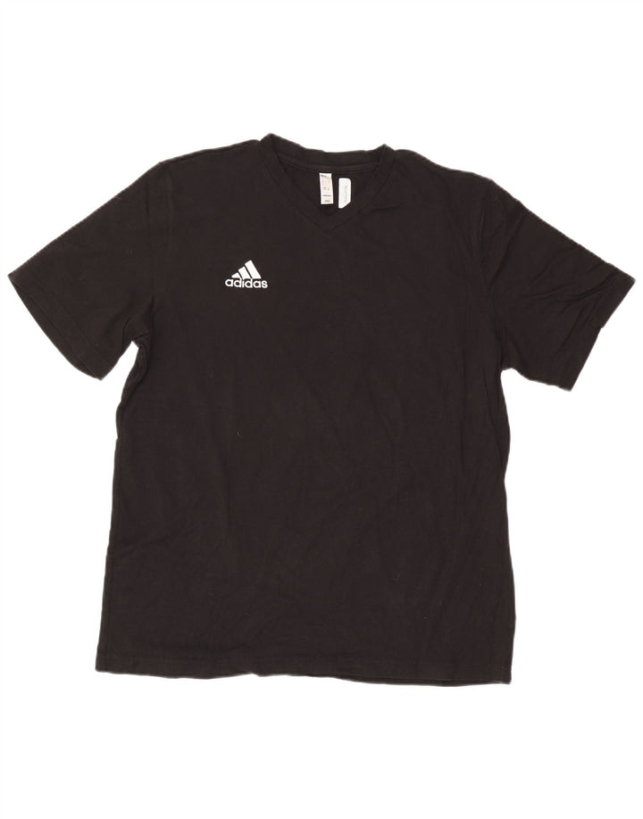 Мужская футболка Adidas Top большого размера из хлопка черного цвета