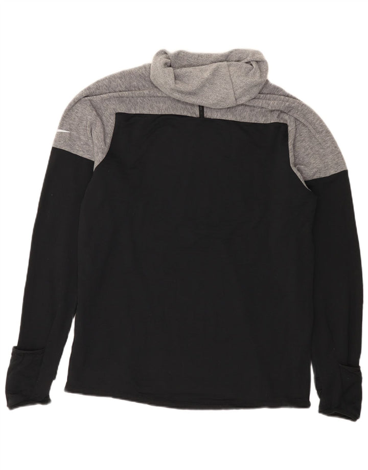 Мужской топ с высоким воротником Nike Therma-Fit с длинным рукавом, средний черный, цветной блок