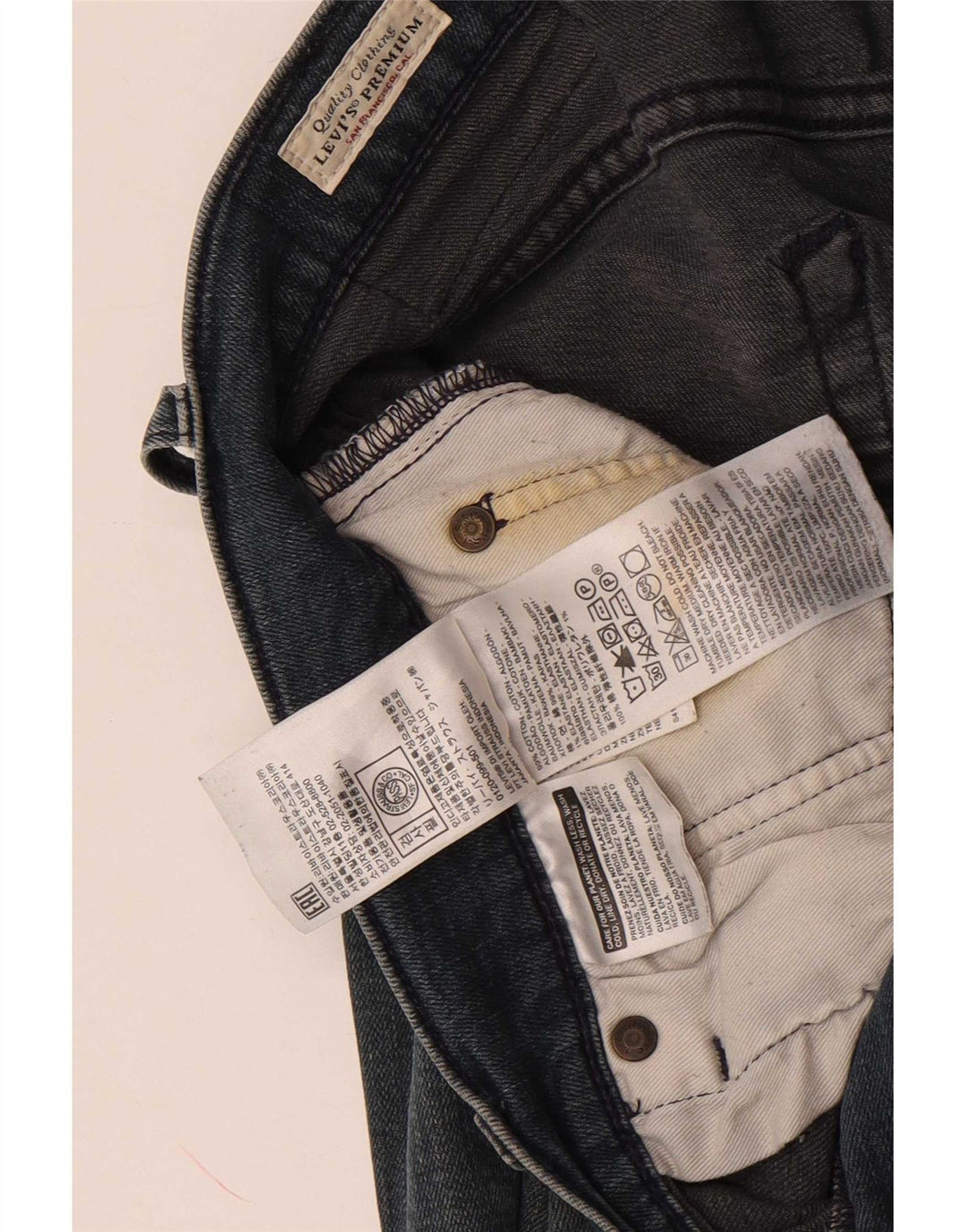 Мужские узкие джинсы Levi's W33 L34 синие, хлопок