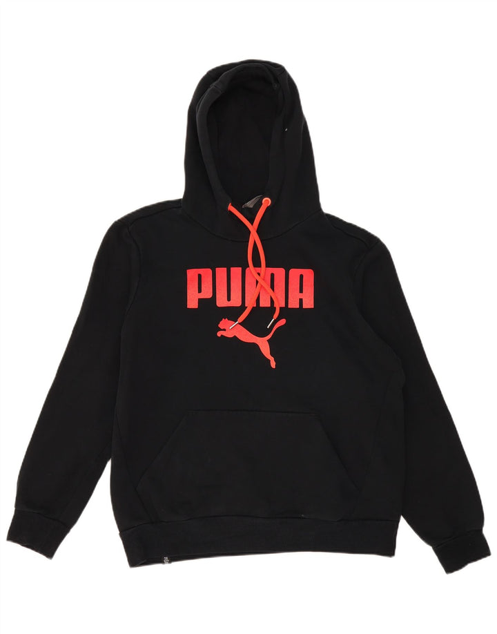 Мужской джемпер с капюшоном Puma, черный, хлопковый, среднего размера