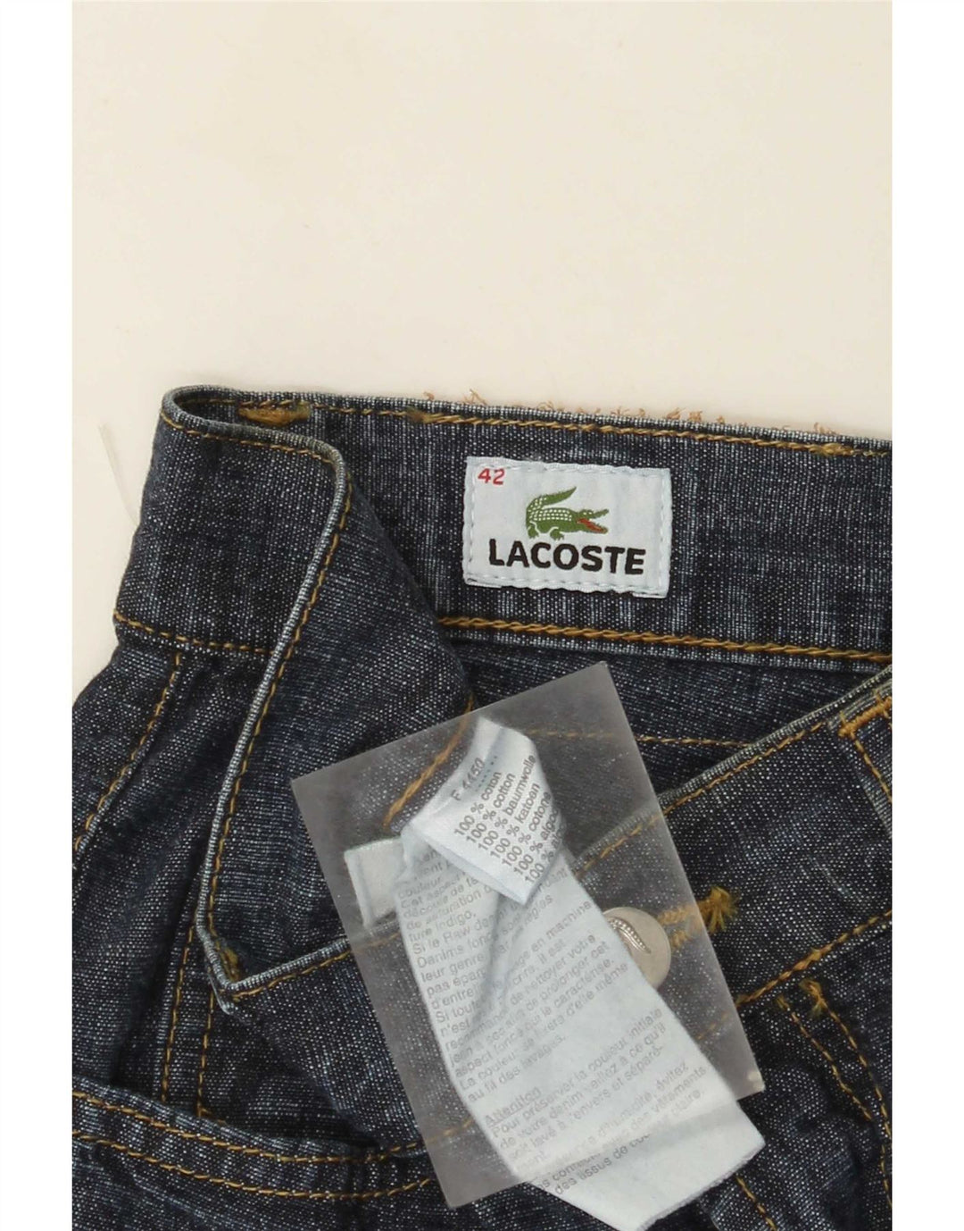 Мужские прямые джинсы Lacoste, размер 42, средние W32 L28, темно-синие, хлопок
