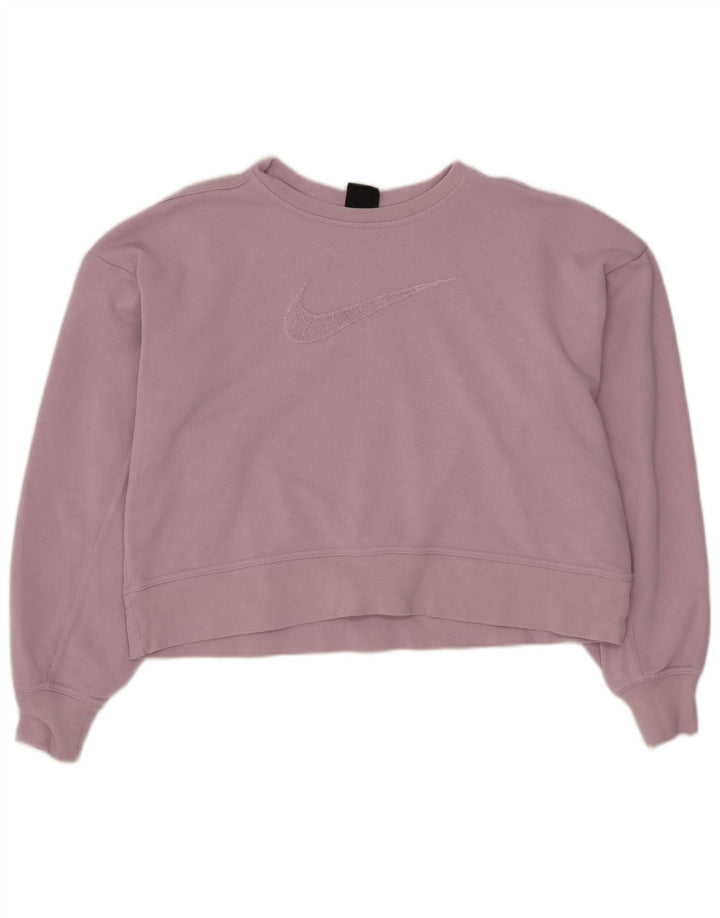 Женский джемпер большого размера с рисунком Nike Dri Fit UK 6 XS, фиолетовый