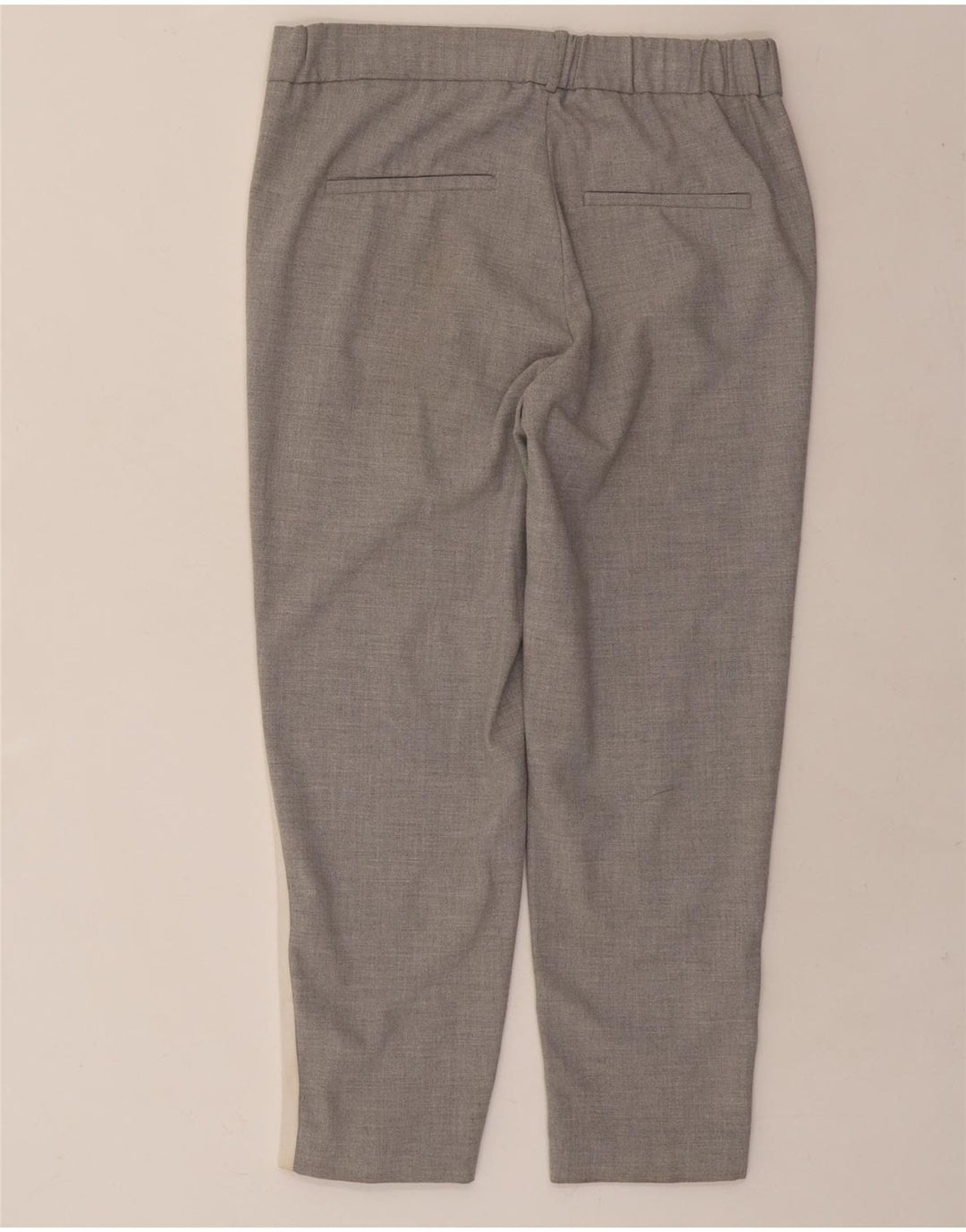 ZARA Womens Slim Cropped Trousers Small W29 L24 Grey Colourblock Polyester Vintage Zara and Second-Hand Zara from Messina Hembry 