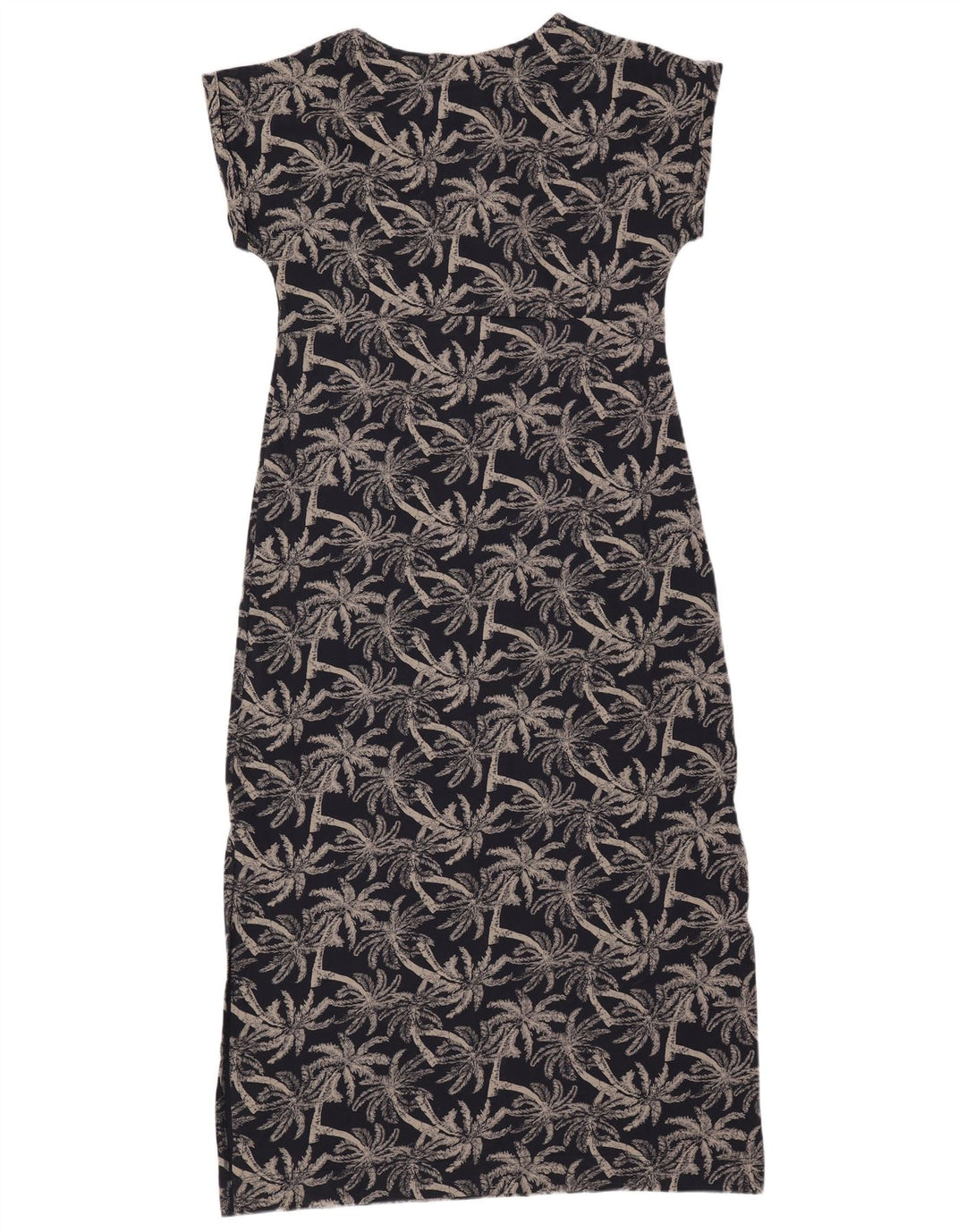 Женское платье макси с абстрактным узором WEIRD FISH UK 14, большой размер, темно-синий, хлопок