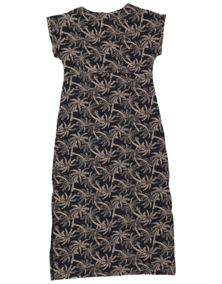 Женское платье макси с абстрактным узором WEIRD FISH UK 14, большой размер, темно-синий, хлопок