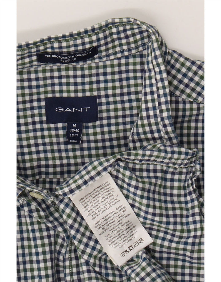 GANT Mens Regular Fit Shirt Size 39/40 15 3/4 Medium Green Gingham Cotton Vintage Gant and Second-Hand Gant from Messina Hembry 