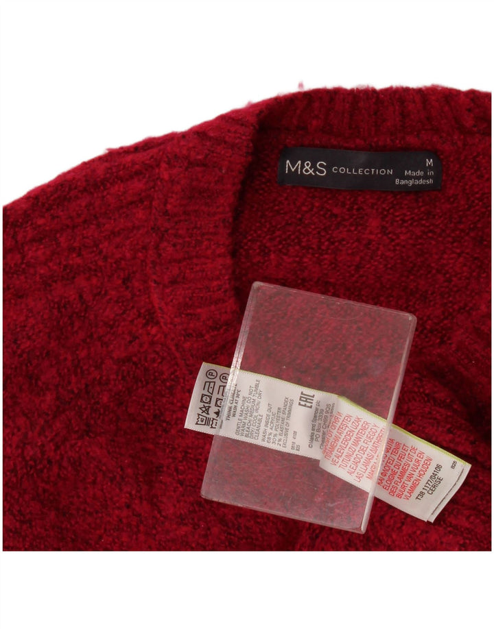 Женский джемпер с круглым вырезом Marks & Spencer UK 14, средний бордовый