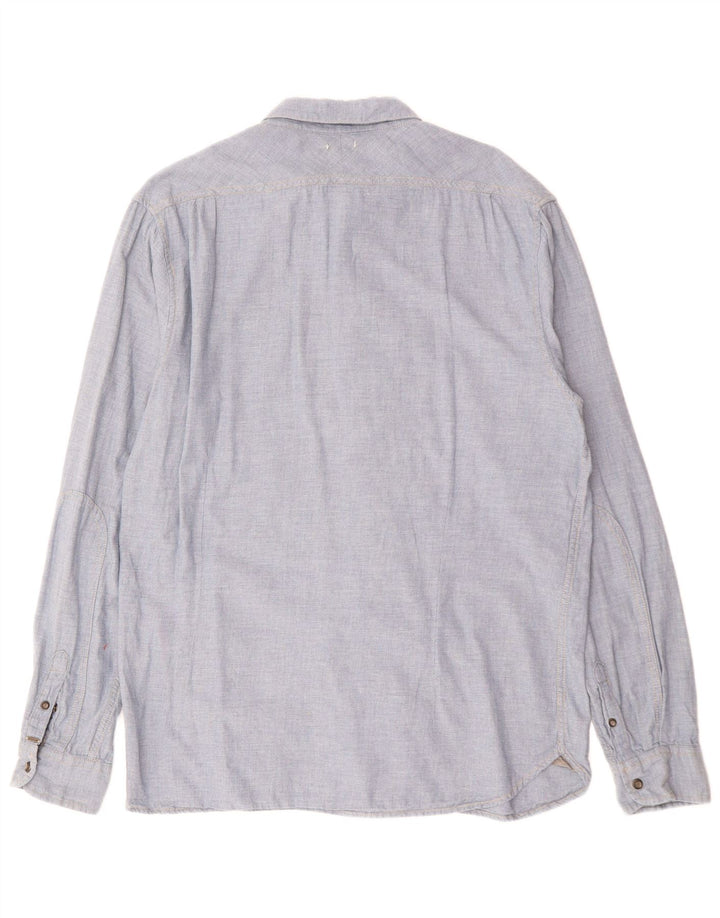 Мужская рубашка SCOTCH & SODA, хлопок среднего синего цвета