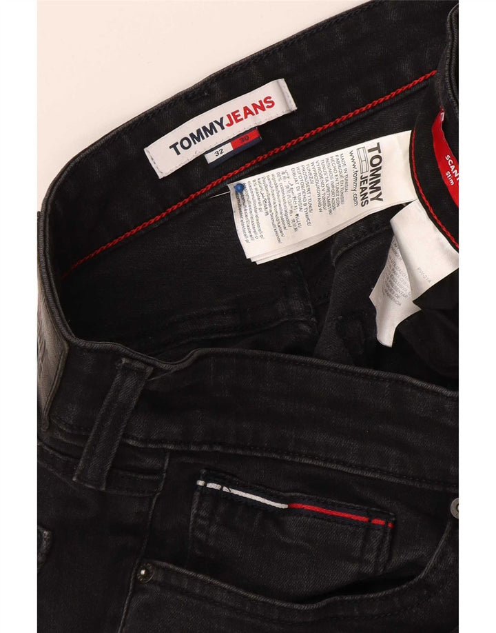 Мужские узкие джинсы Tommy Hilfiger W32 L30, черный хлопок
