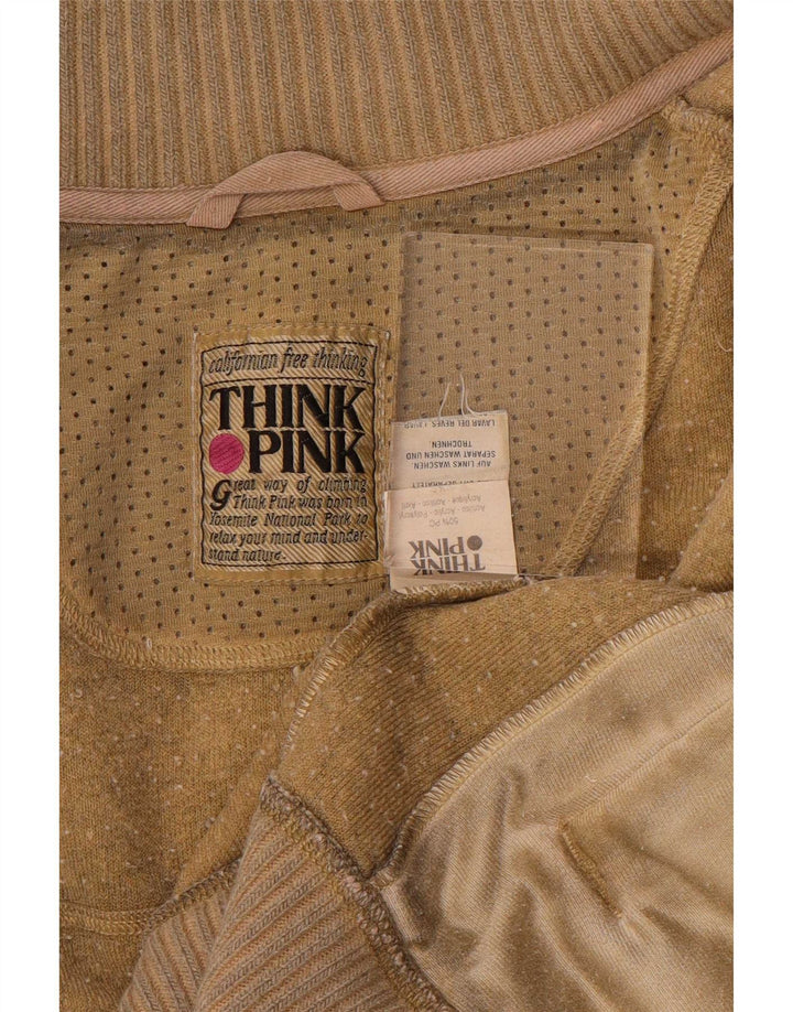 Мужская флисовая куртка Think Pink UK 38, средний бежевый акрил