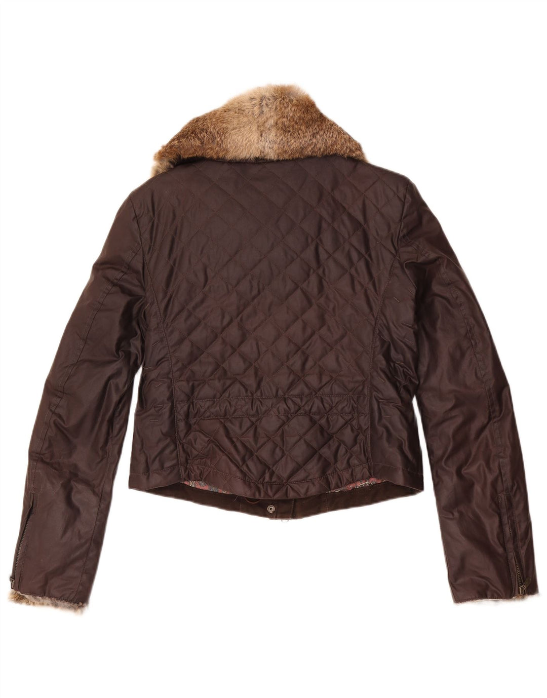 Belstaff Женская укороченная стеганая куртка IT 44 Средне-коричневый хлопок