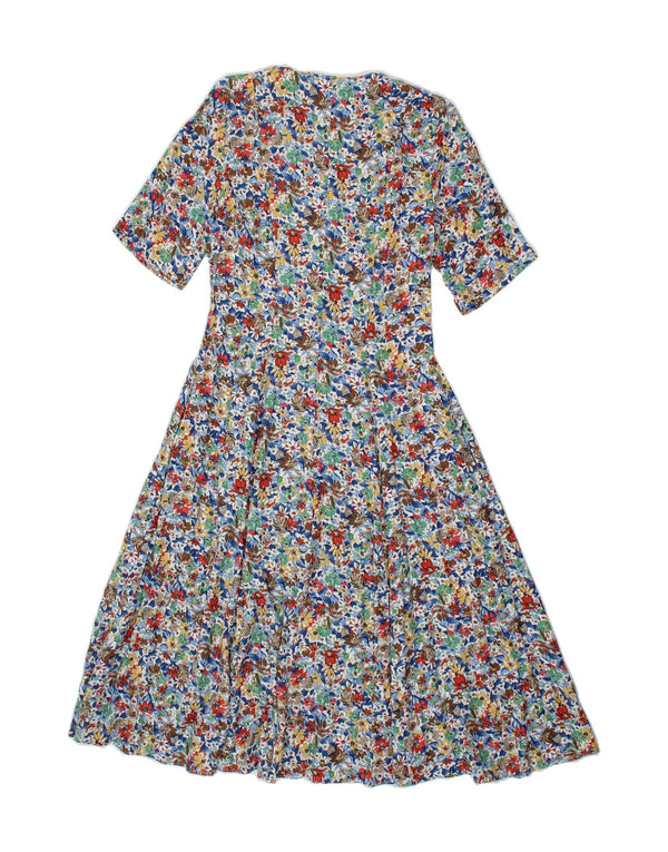 LIBRA Womens Short Sleeves Shirt Dress UK 12 Medium  Multicoloured Floral