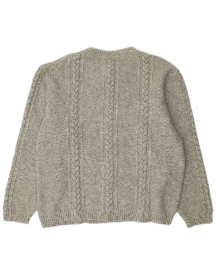 Мужской кардиган-свитер Moschen Modell среднего серого цвета, новая шерсть