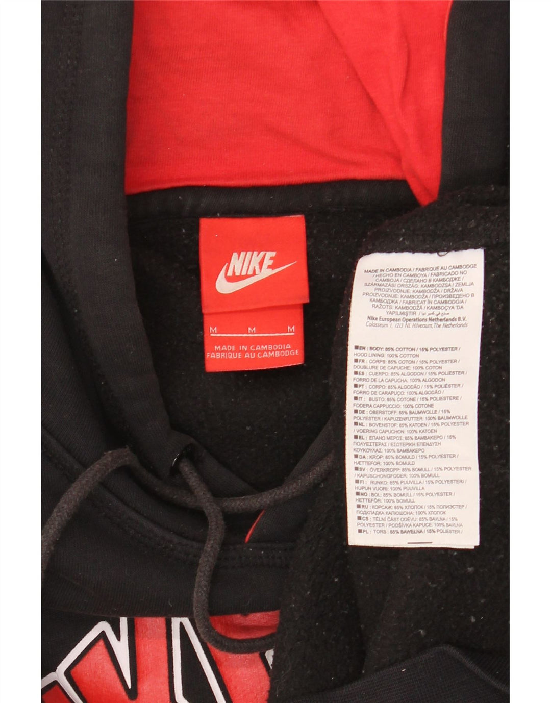 Мужской джемпер с капюшоном Nike Air с графическим рисунком, средний черный, хлопковый