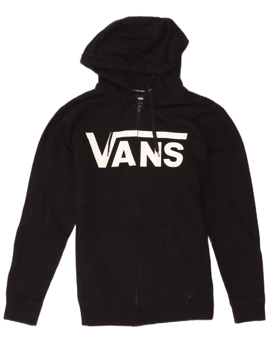 Мужской свитер с капюшоном и молнией с графическим рисунком Vans, хлопковый средний черный цвет