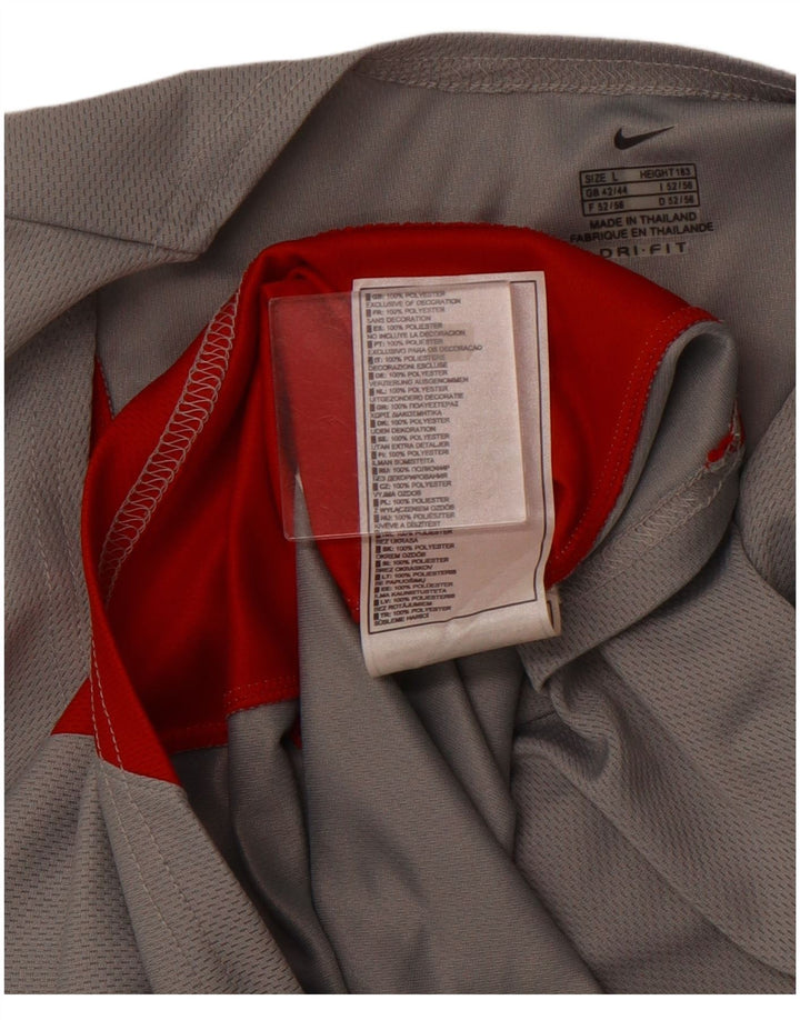 Мужской жилет NIKE Dri Fit UK 42/44, большой серый полиэстер с цветными блоками