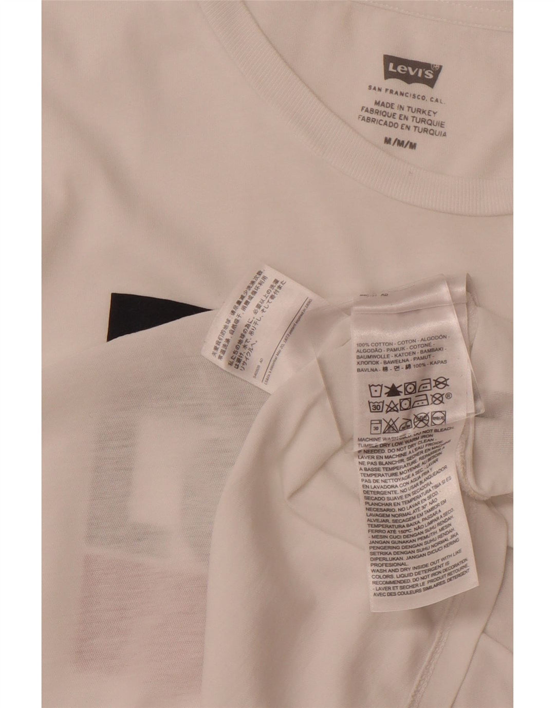 Женская футболка с рисунком LEVI'S Top UK 12, средний размер, белый хлопок