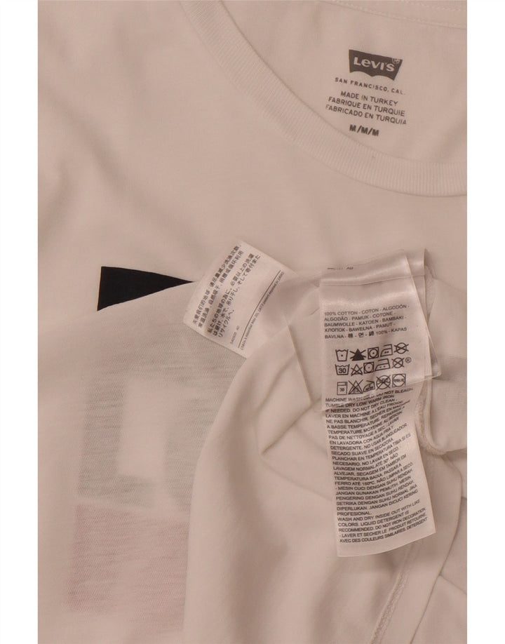 Женская футболка с рисунком LEVI'S Top UK 12, средний размер, белый хлопок