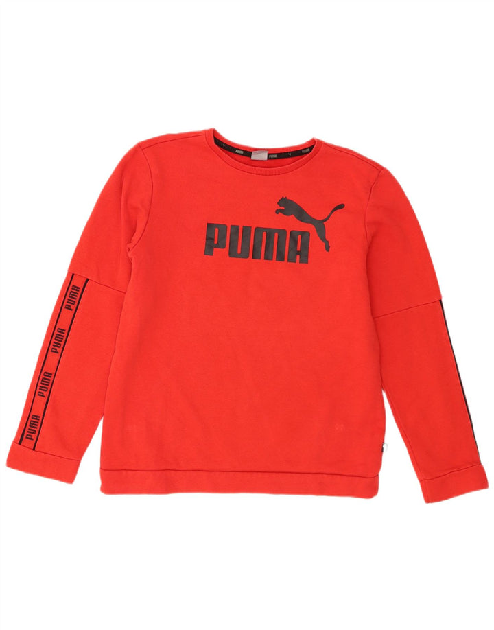Джемпер с рисунком Puma для мальчиков 15-16 лет, красный хлопок